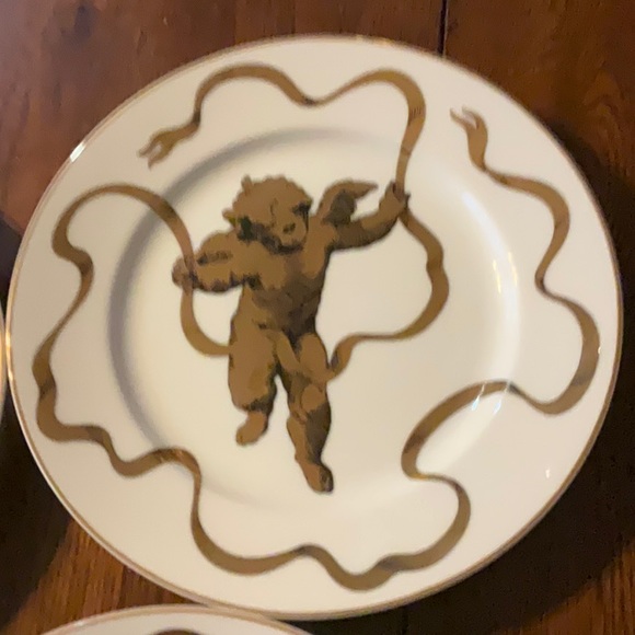 Vintage Neiman Marcus Gold Gilded Cherub Salad Plates - Picture 3 of 5
